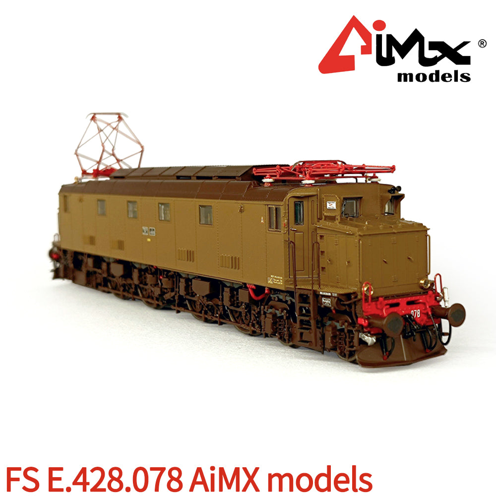 AiMx Models Locomotiva Elettrica FS E 428 078 Ansaldo cassa d'origine - Deposito Milano Sm.to – H0 1/87 AX2001S DCC Sound+ Castano Isabella Epoca IIIb-IVa