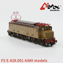 Load image into Gallery viewer, Aimx Models Locomotiva Elettrica FS E 428 001 prototipo Breda – 90°Anniversario E 428 – H0 1/87 AX2003 Castano Isabella Era IV Ferrovia
