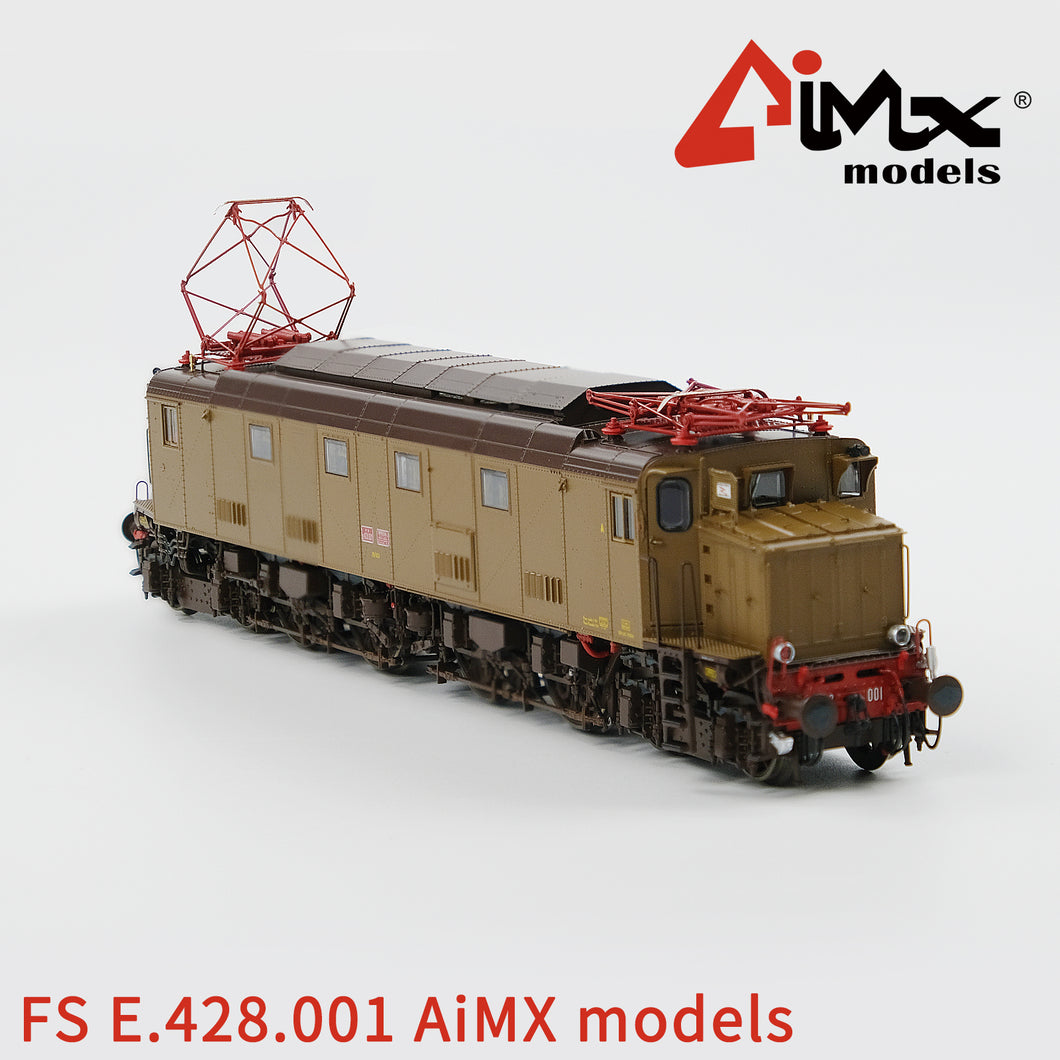 Aimx Models Locomotiva Elettrica FS E 428 001 prototipo Breda – 90°Anniversario E 428 – H0 1/87 AX2003 Castano Isabella Era IV Ferrovia